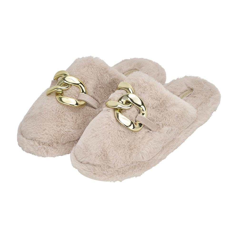 Luxe Mule Slippers Taupe