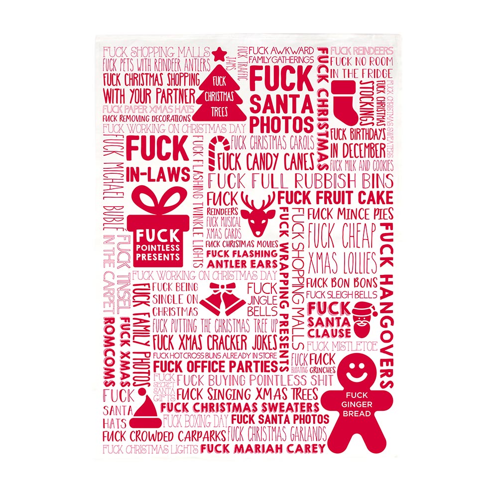 Christmas Words Towel - christmas towels