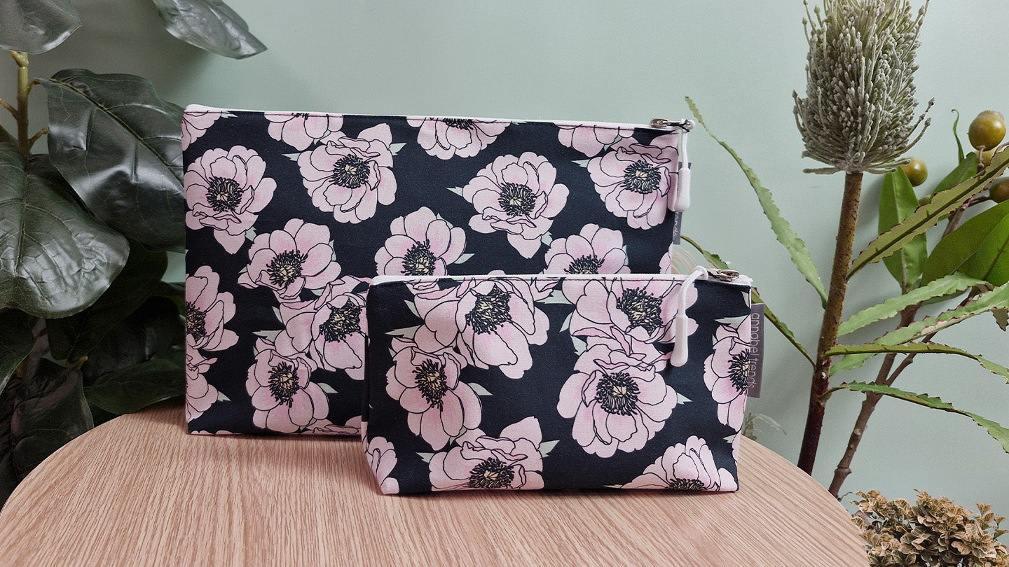 Peonia Cosmetic Bags - banner