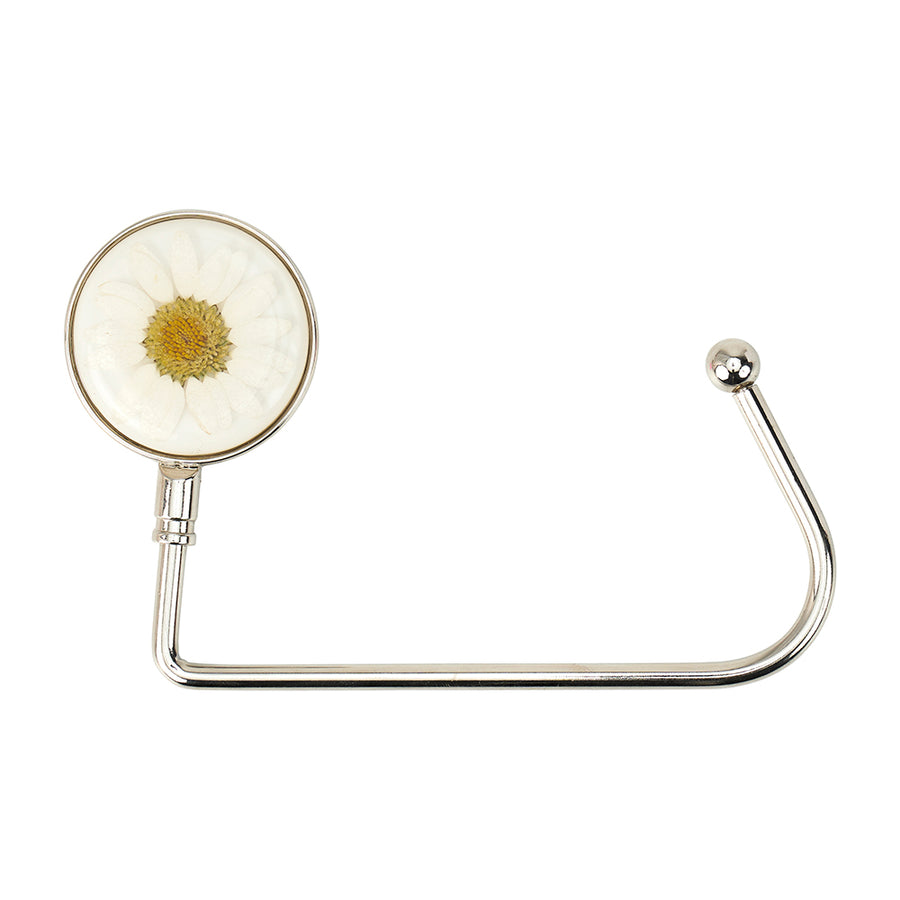 Handbag hanger white chrysanthemum