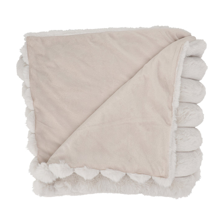 annabel trends dove grey faux fur ribbed throw