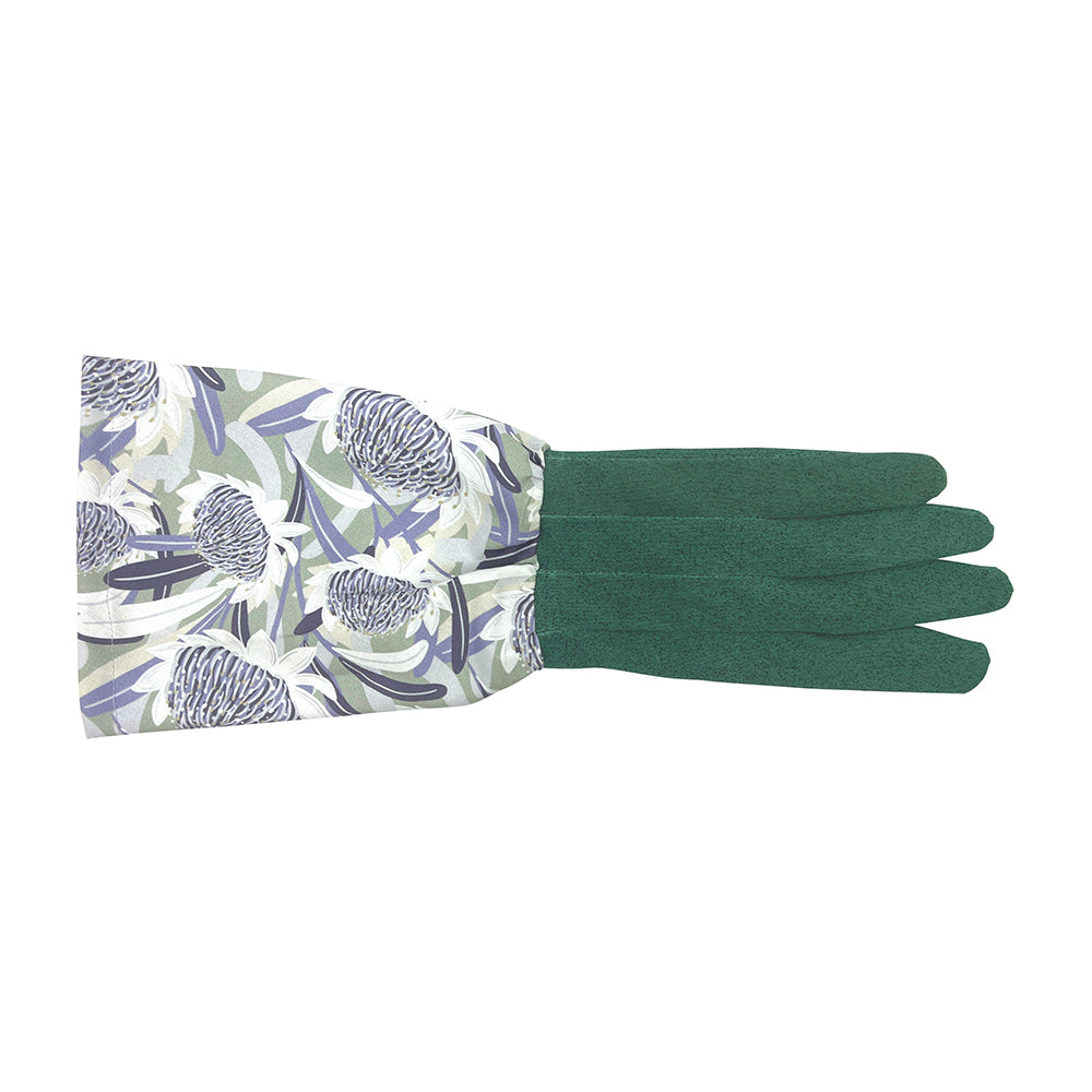 Long Sleeve Garden Gloves - Cotton - Waratah Blue