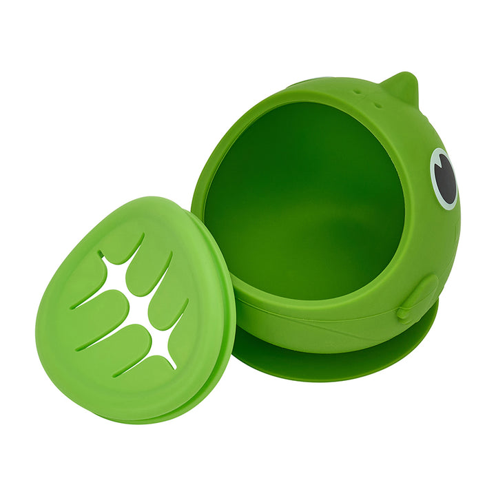 Silicone Snack Bowl Dino - green