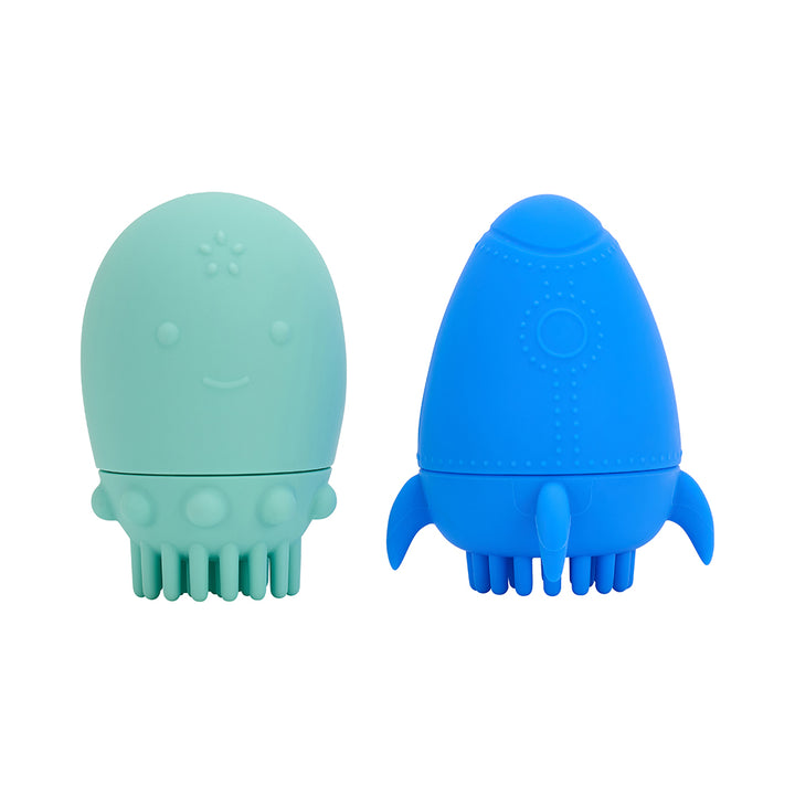 Silicone Bath Brush - Squid & Rocket set