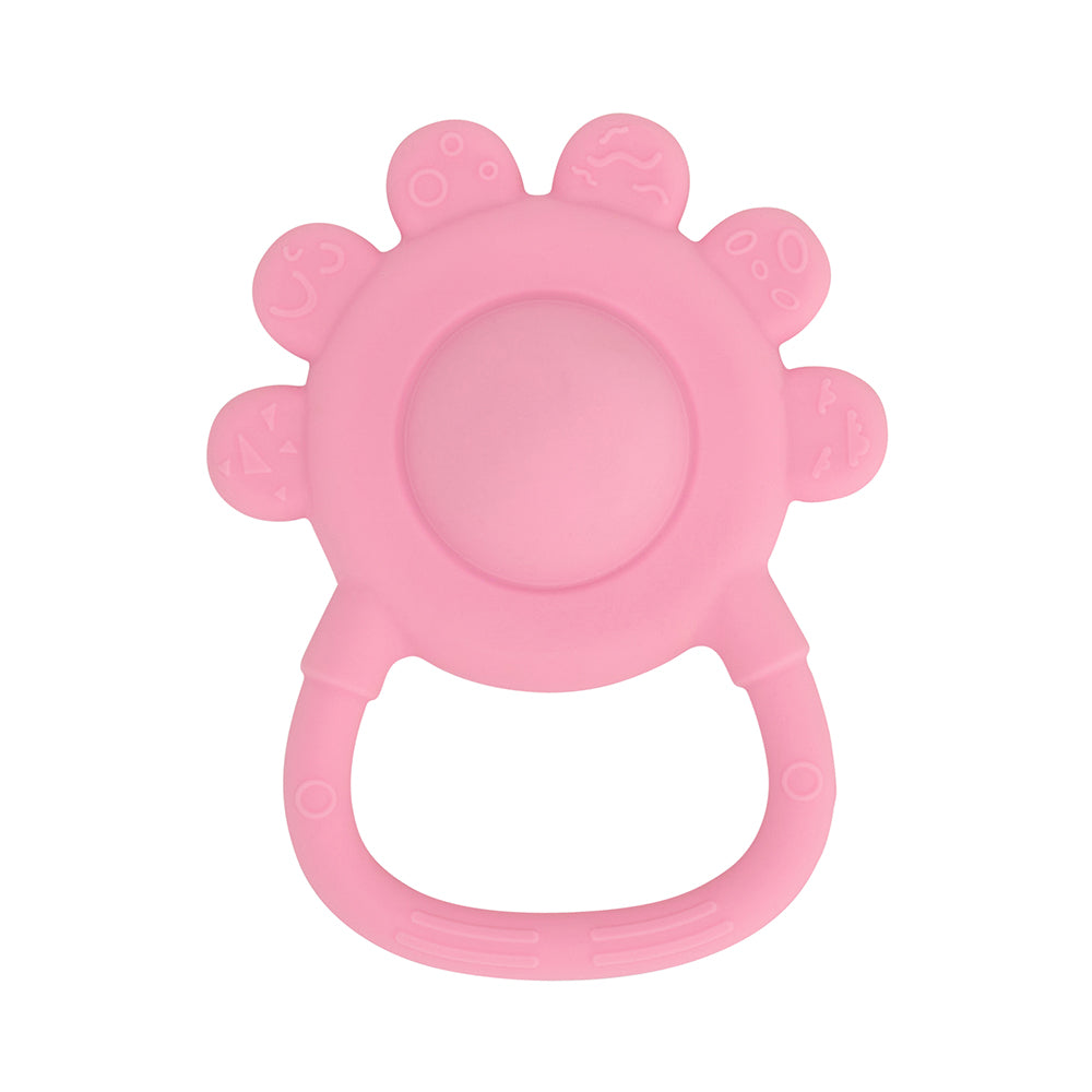 Silicone Hand Rattle - Pink