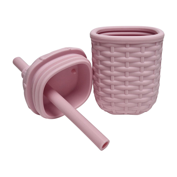 Silicone Rattan Dinner Set - Pink