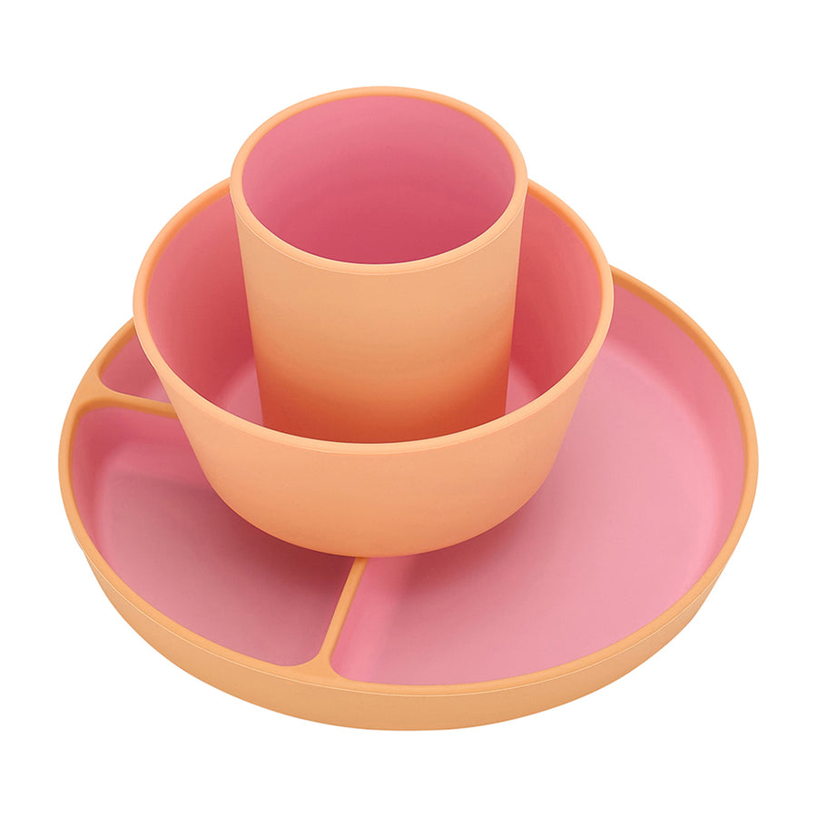 Silicone Two Tone dinner set - Pink