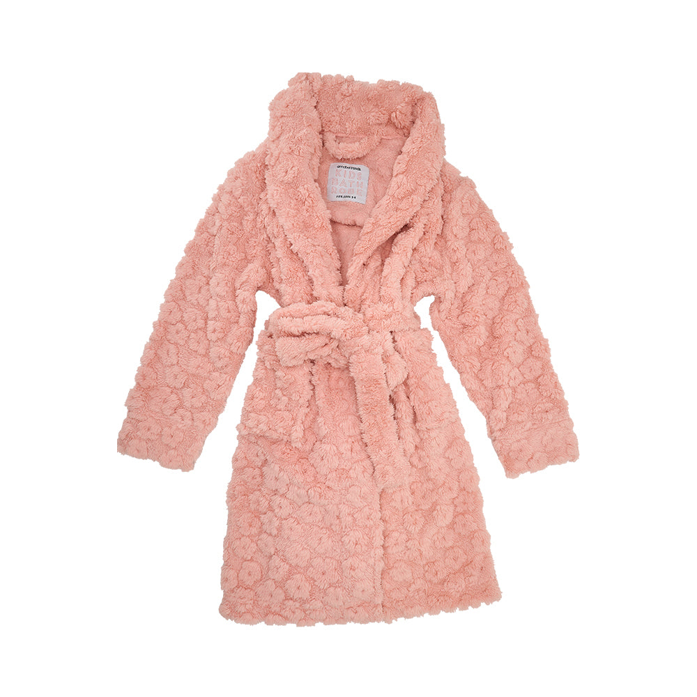 Kids Bath Robe - Embossed Flower