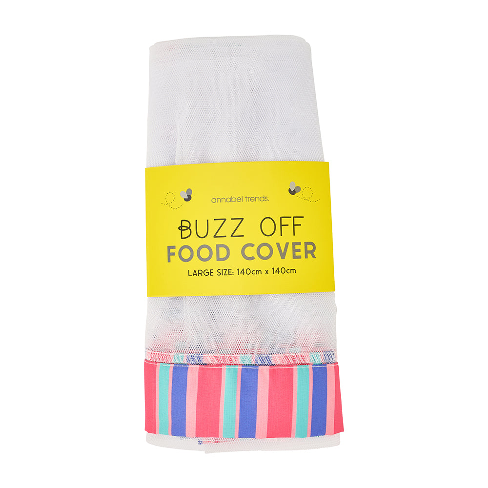 Buzz Off Food Cover Large- Holiday Stripe