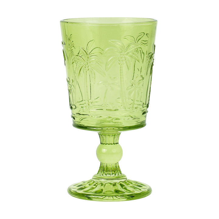 Green-palm-glassware-goblet