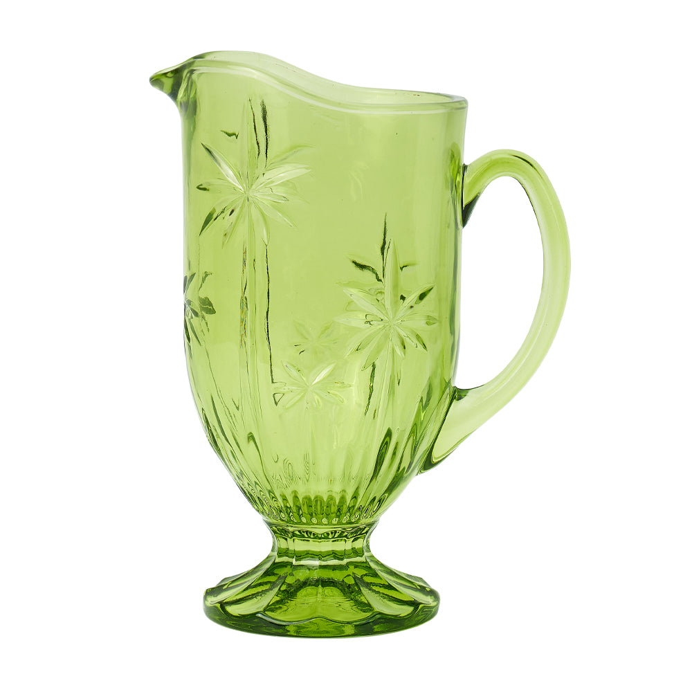 Green-palm-glassware-jug-carafe