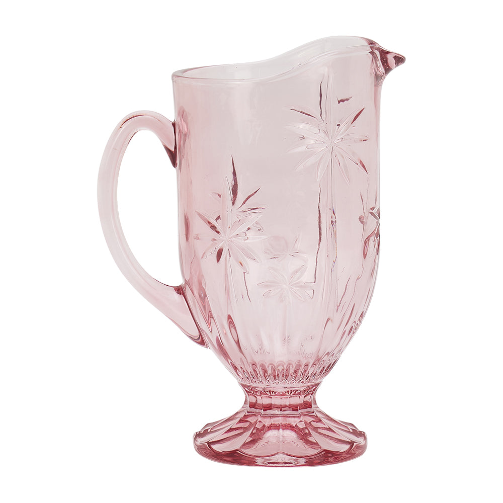 Pink-palm-glassware-jug-carafe