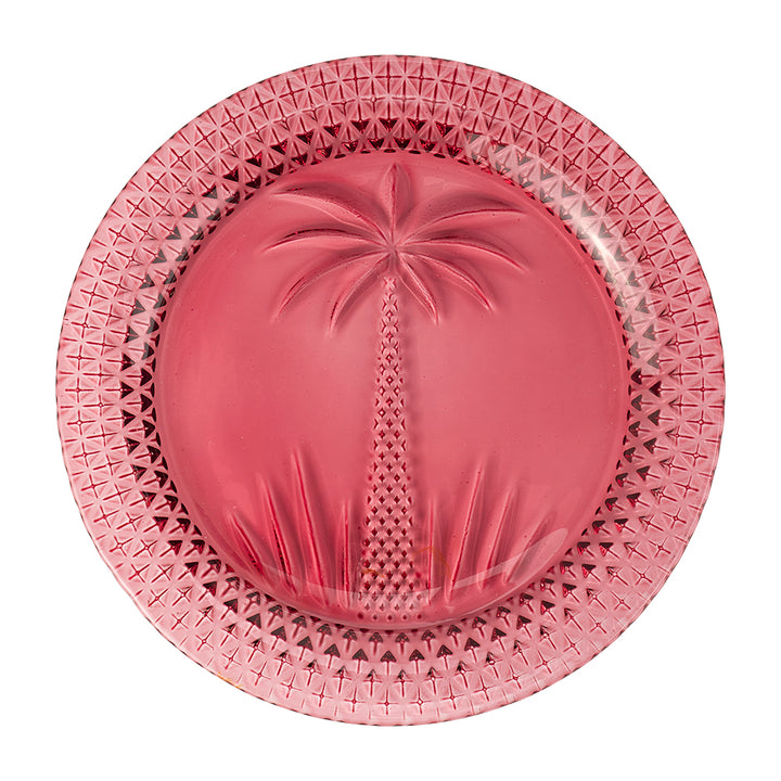 Pink Palm Glassware - Plate