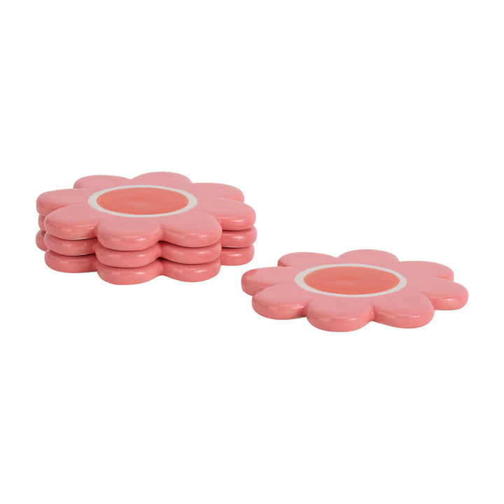 Ceramic-coaster-flower-pink