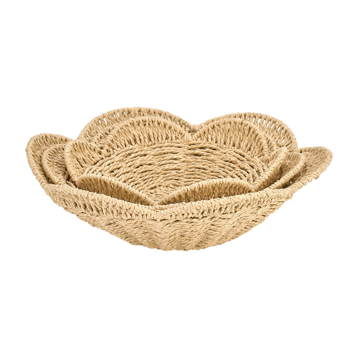 Papier woven Basket Set - Natural