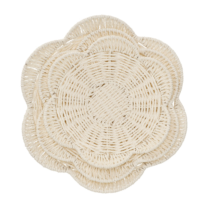 Papier woven Basket Set - White