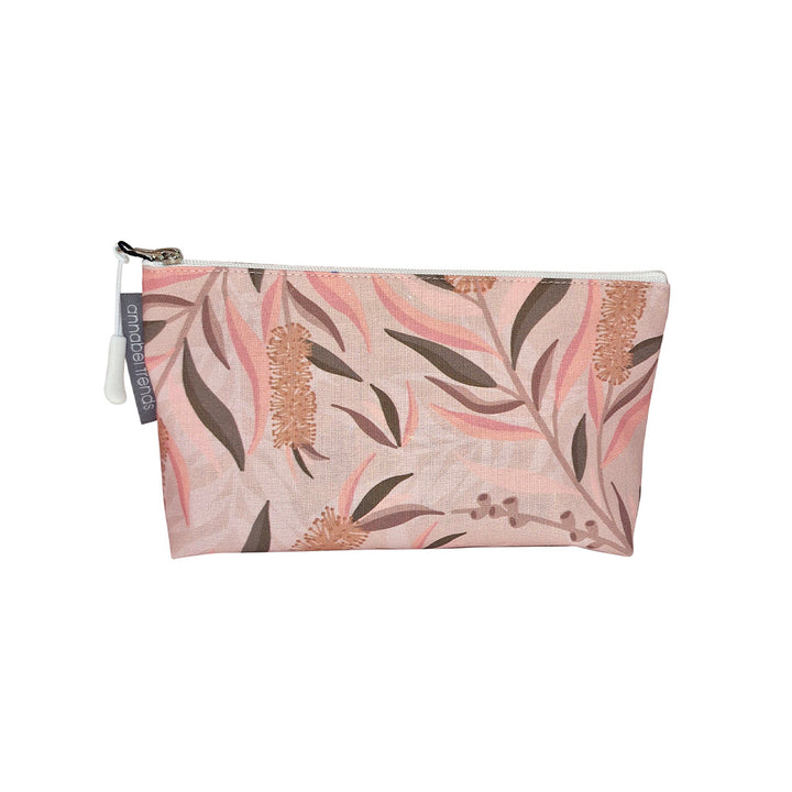 Bottlebrush light - cotton -Cosmetic Bag small