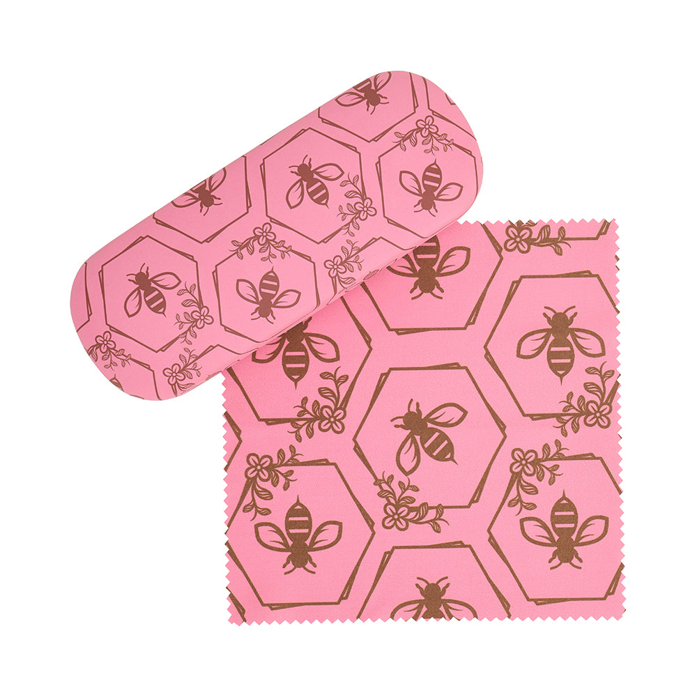 Pink Bee- Glasses Case Combo