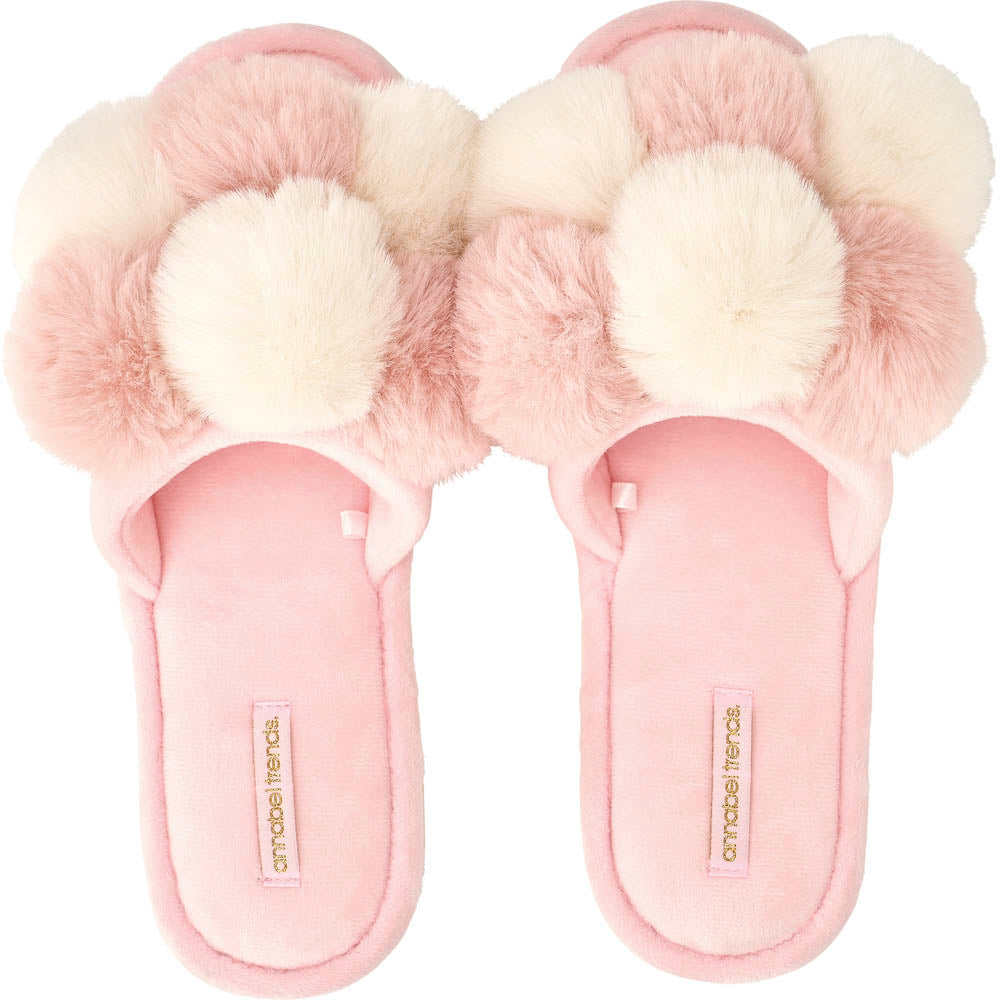 Pom Pom Slippers - Checker Pink