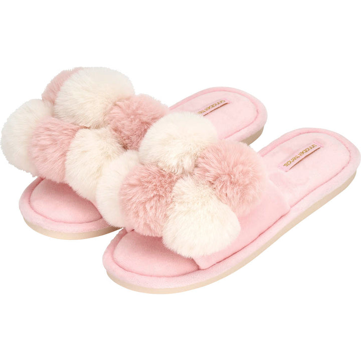 Pom Pom Slippers - Checker Pink