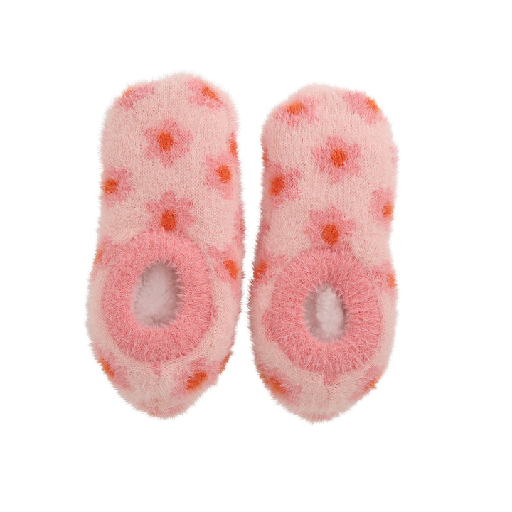 fuzzy-bootie-pink-flower-daisy