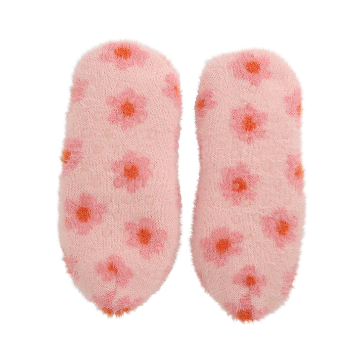 fuzzy-bootie-pink-flower-daisy