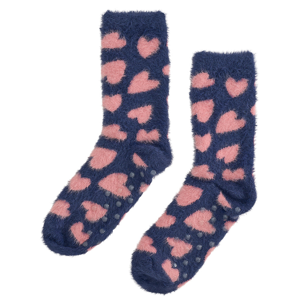 Fuzzy-bed-socks-navy-heart