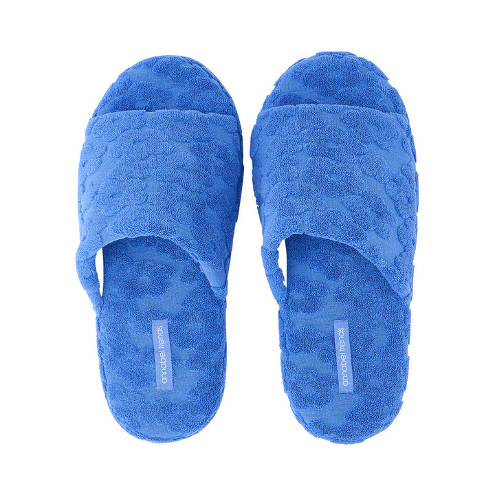 Terry Slide Slipper - Flower Blue