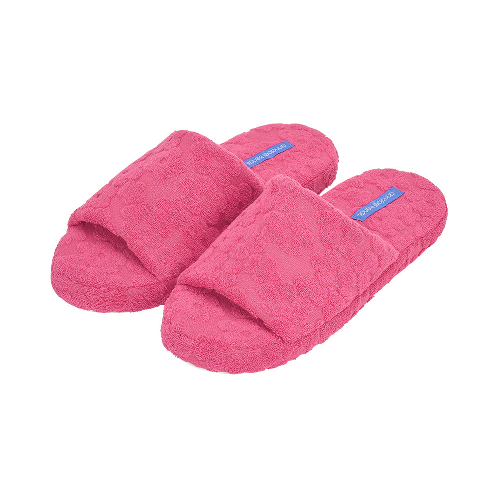 Terry Slide Slipper - Flower Pink