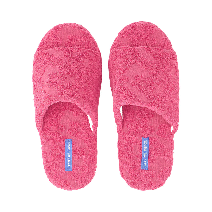 Terry Slide Slipper - Flower Pink