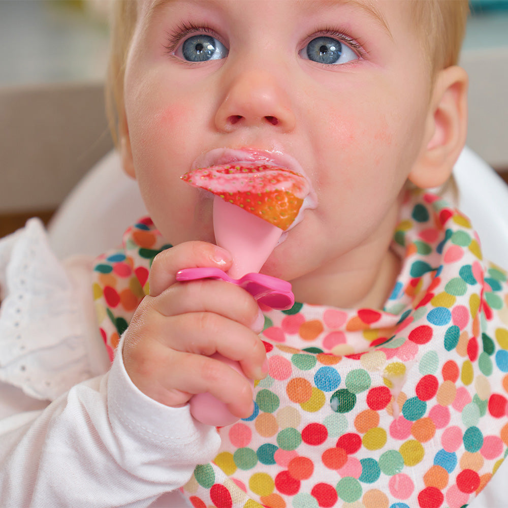 Flower Fork and spoon set CDU - Confetti  bib