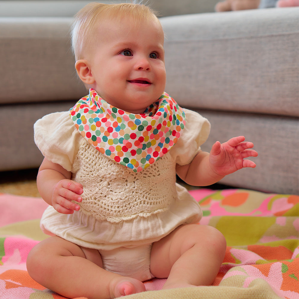 Confetti - Baby Bandana Bib - Tutti Fruitti  - Cotton Throw