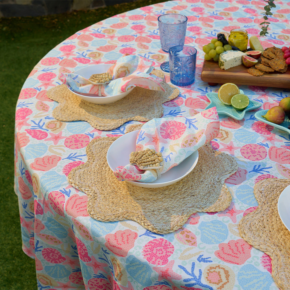 Annabel Trends - Round Tablecloth -Shelly Beach