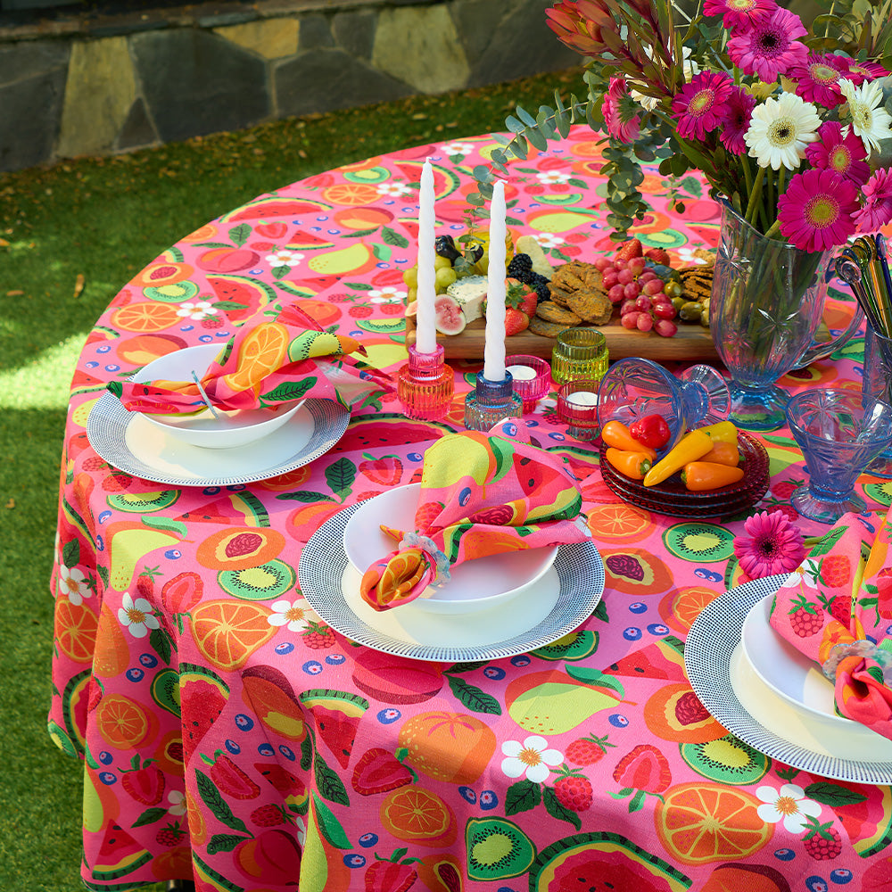 Annabel Trends - Round Tablecloth -Shelly Beach