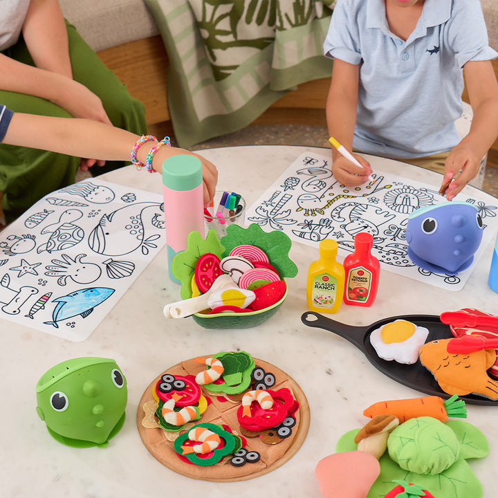 Annabel Trends - Dino Snack Bowl - Dinosaur - fabric kids toys - mini bottle bbq - salad