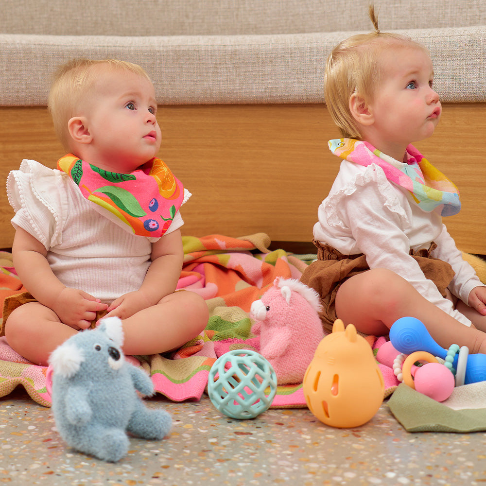 Annabel Trends - Silicone Ball Teether - Pink - Aqua - Bath Toys - chubby bubby