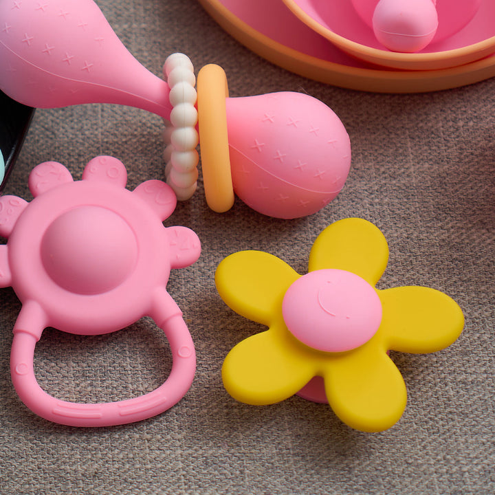 Annabel Trends - Silicone Spinner - kids toys - Flower - Dumbbell Rattle