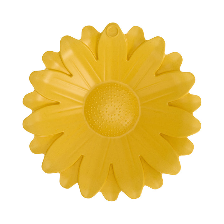 bamboo bird bath yellow sunflower