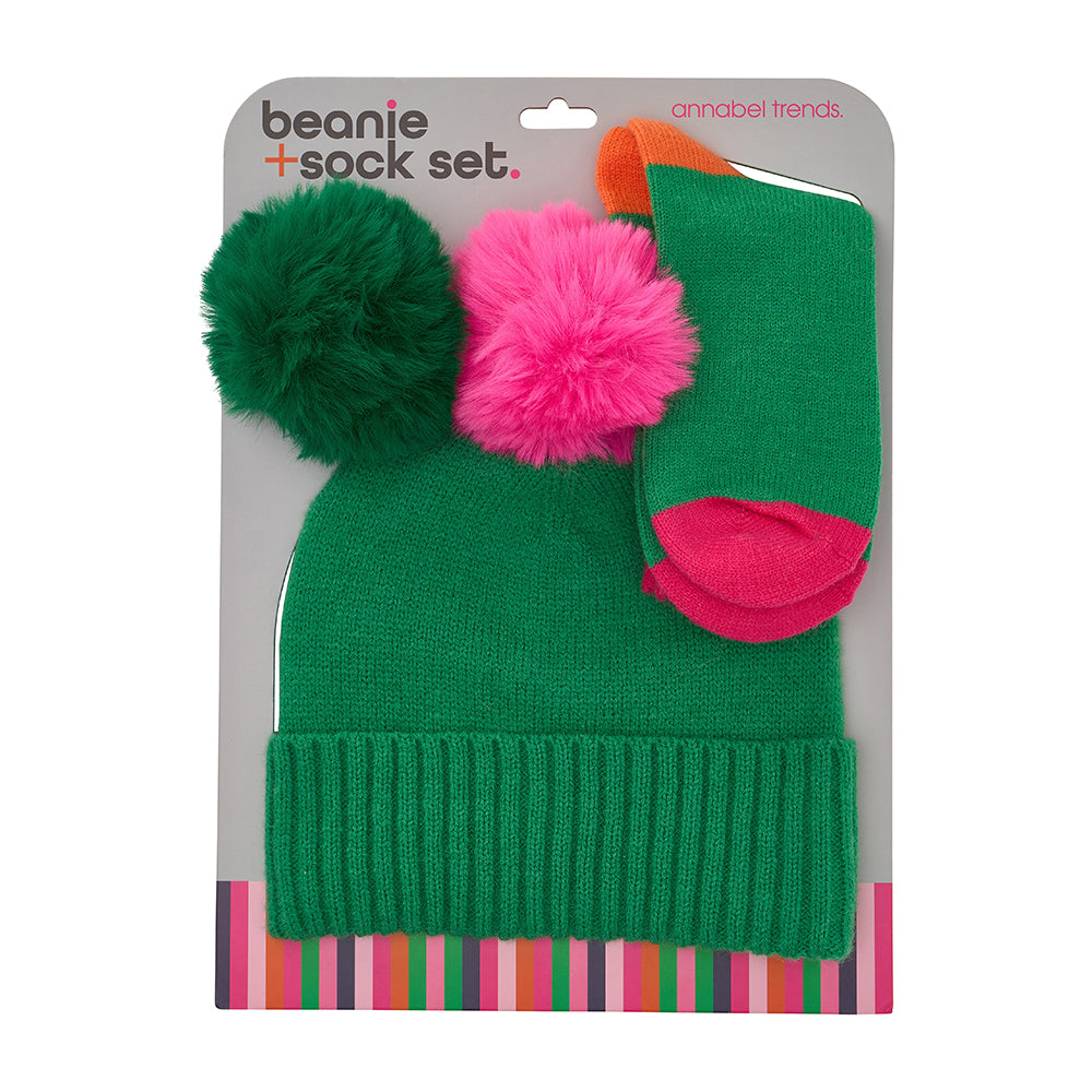 Beanie sock set green