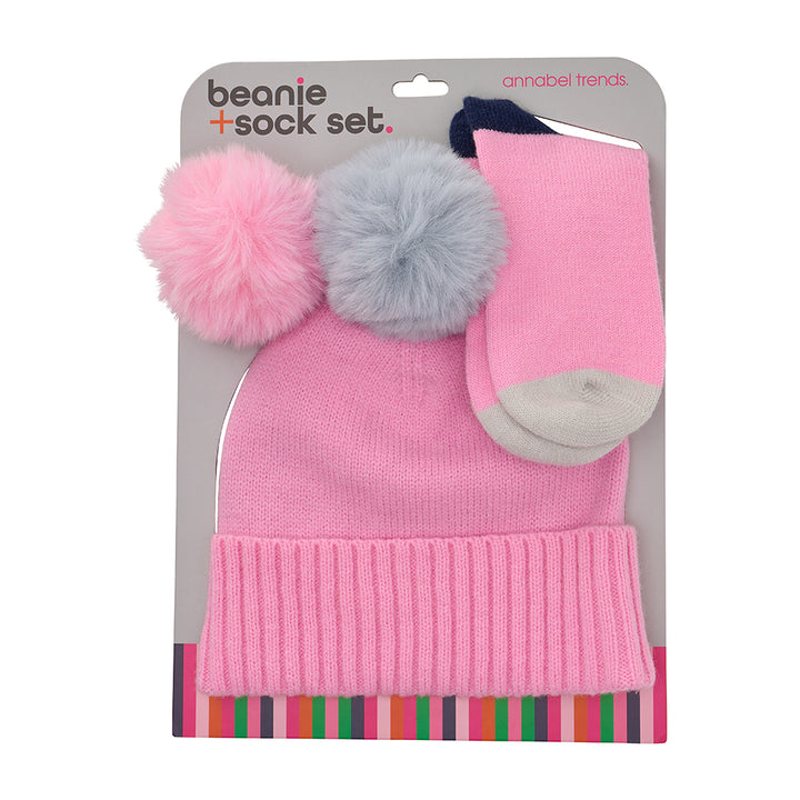 Beanie sock set light pink