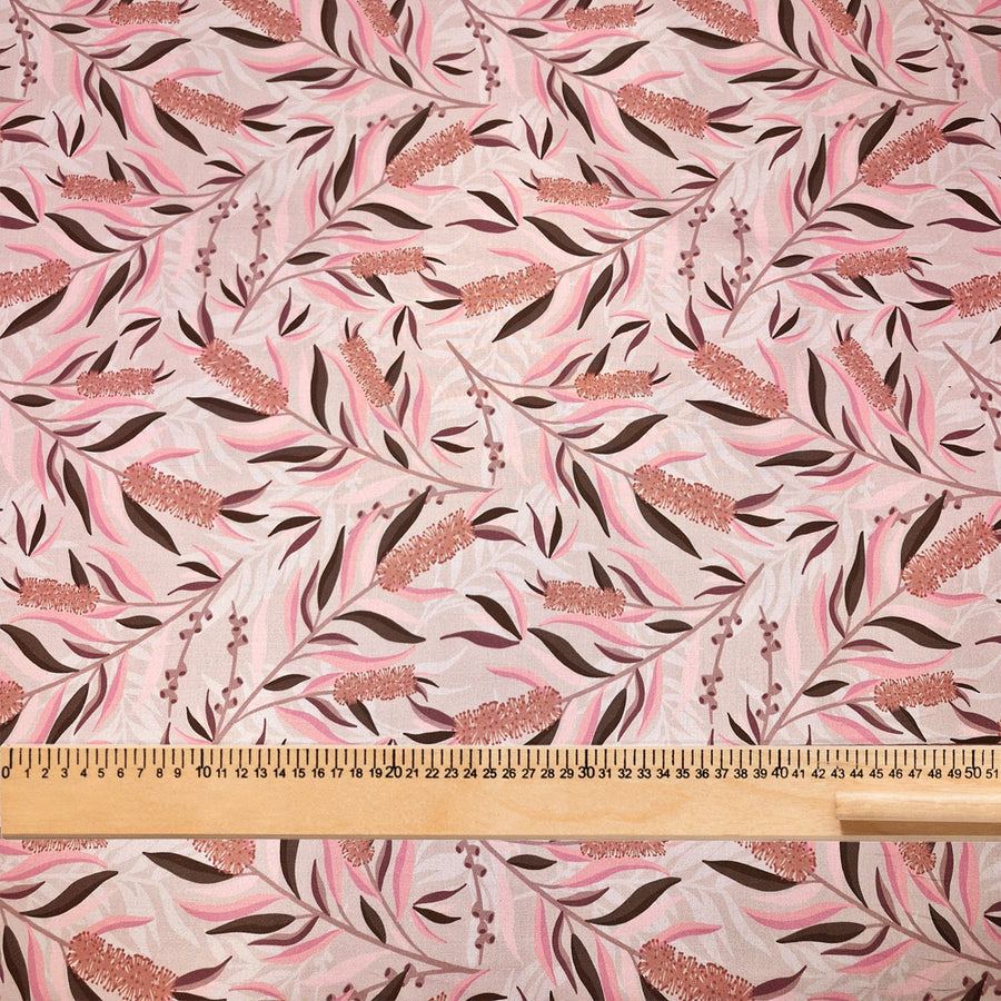 Fabric by the metre - Bottlebrush Light - cotton