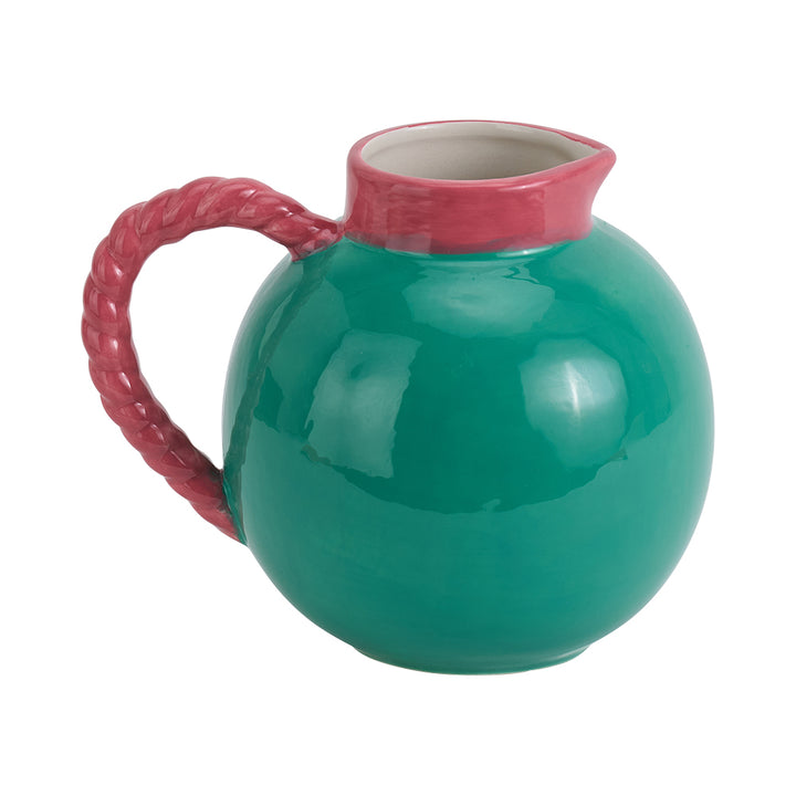 cheetah ceramic jug green pink