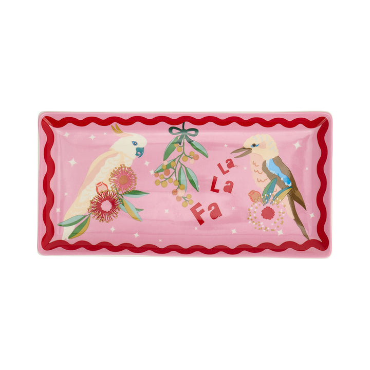 Festive Birds Plate - rectangle