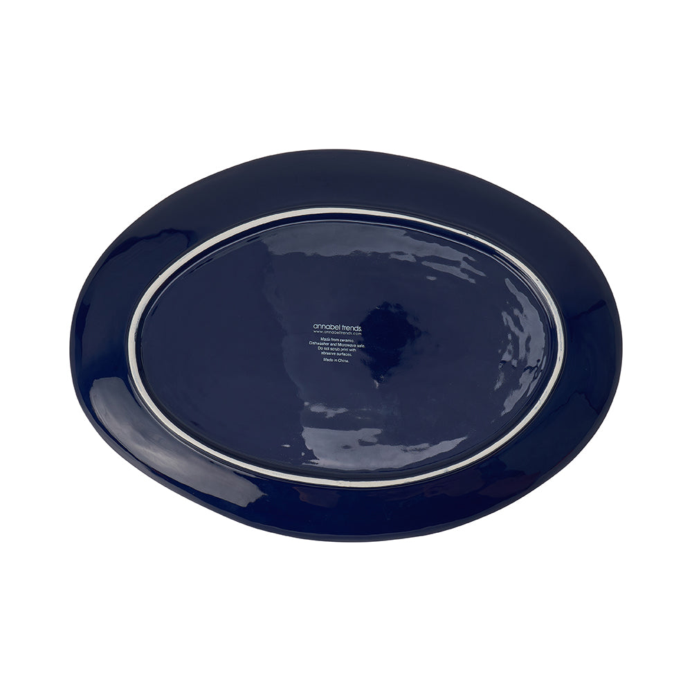 navy native ceramic platter