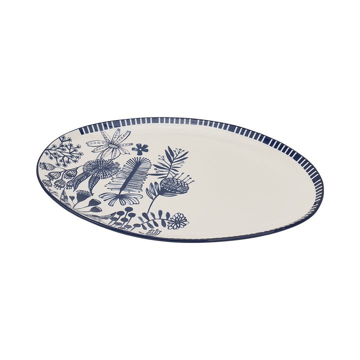 navy native ceramic platter