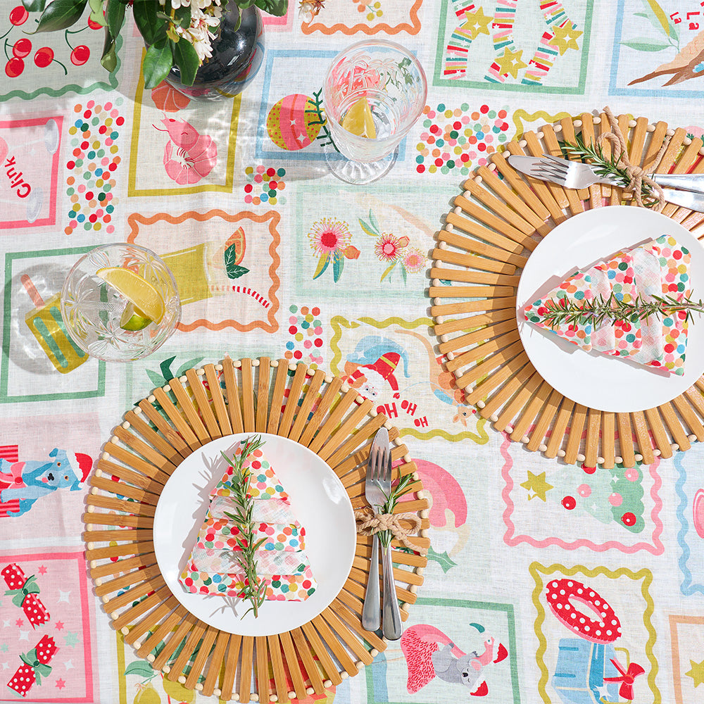 Christmas holiday - tablecloth - confetti - placemats - napkins