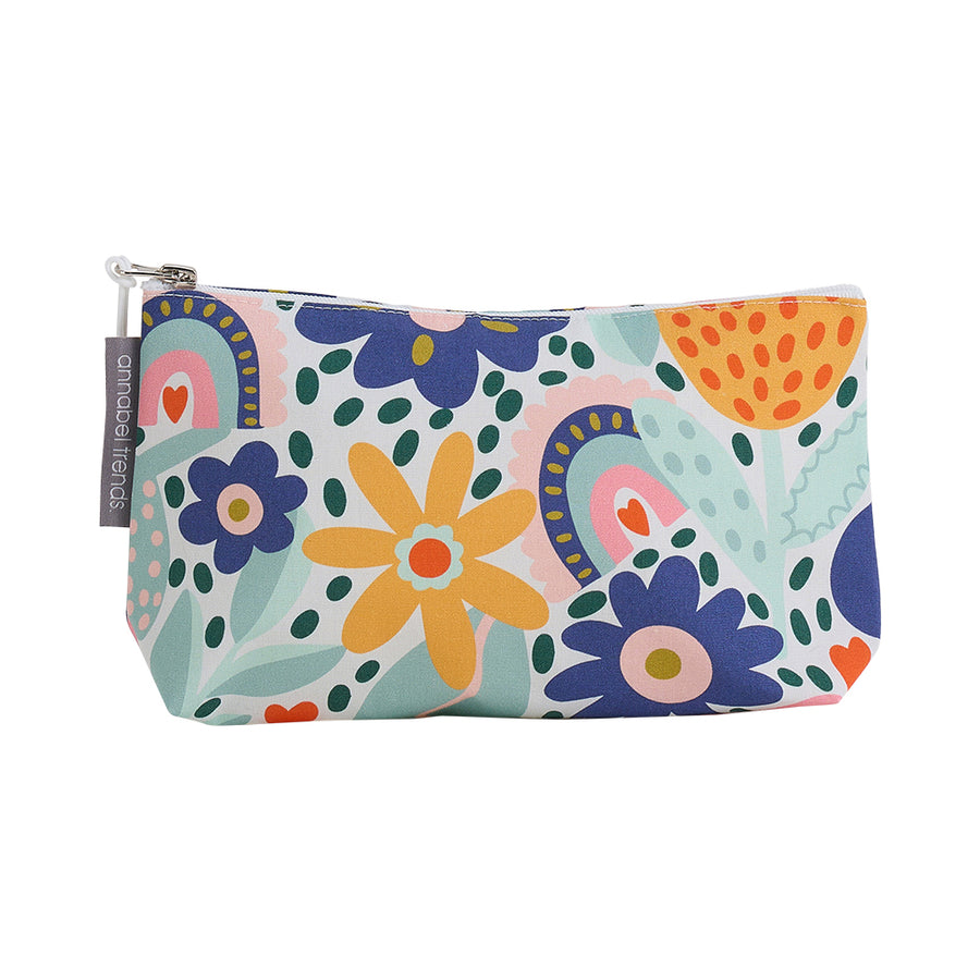 garden love flowers hearts cosmetic bag small