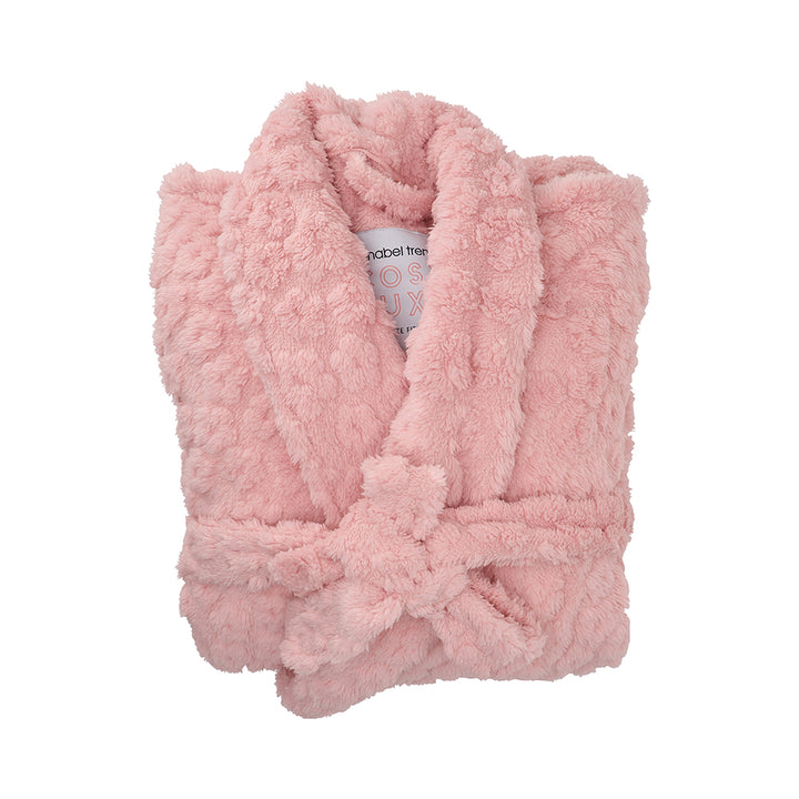 embossed flower bath robe pink cosy luxe