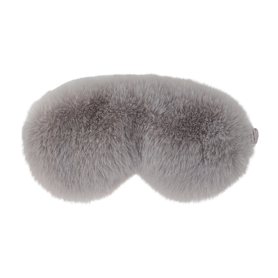 cosy luxe eye mask faux fur grey