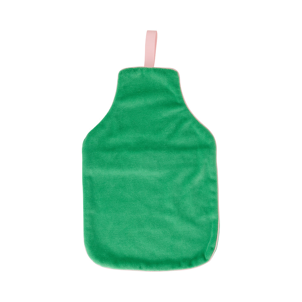 velvet hot water bottle cover meadow green